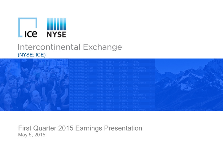 first quarter 2015 earnings presentation