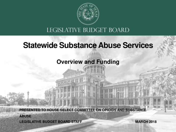 statewide substance abuse services