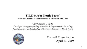 Council Presentation  April 23, 2019  1  Local Economic Development  Toolbox  Economic