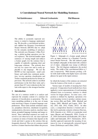 A Convolutional Neural Network for Modelling Sentences  Nal Kalchbrenner  Edward Grefenstette  Phil