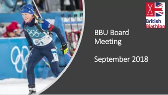 Meetin  ing  September 2018  Acceptance of Min  inutes  Chairmans Report  The Last Season