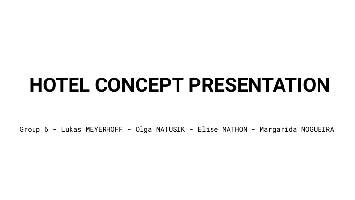 hotel concept presentation