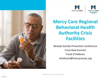 Mercy Care Regional  Behavioral Health  Authority Crisis  Facilities  Nevada Suicide Prevention