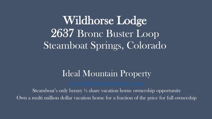 wildh wildhor orse lodg lodge