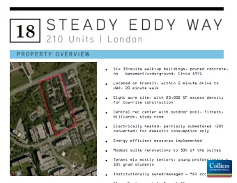 Tenant mix mostly seniors, young professionals &amp;  10% grad students    Institutionally