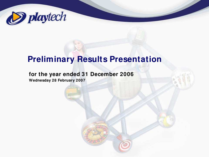 preliminary results presentation
