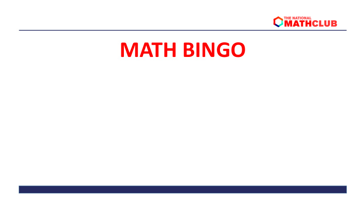 math bingo math bingo