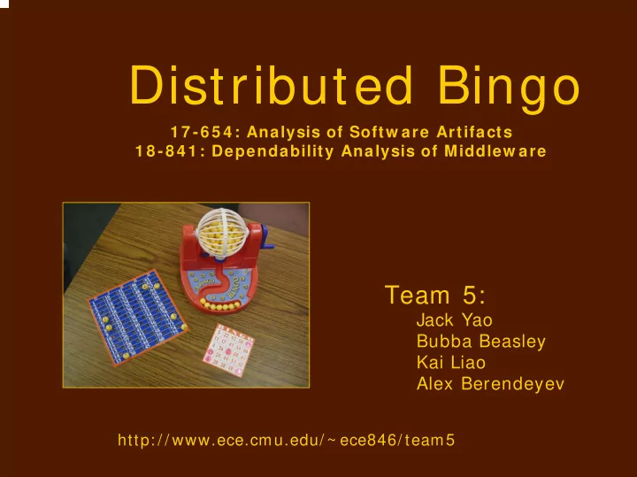 distributed bingo