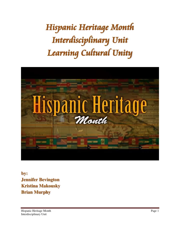 his hispanic h panic heritage mo eritage month nth