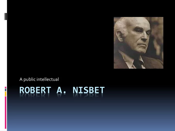 robert a nisbet note