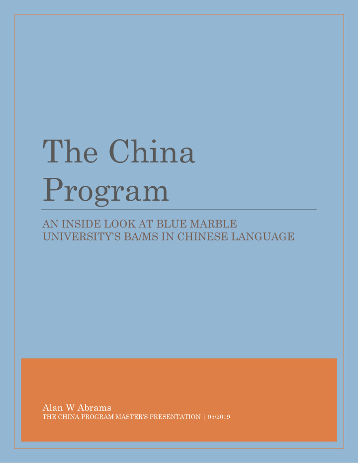 the china program