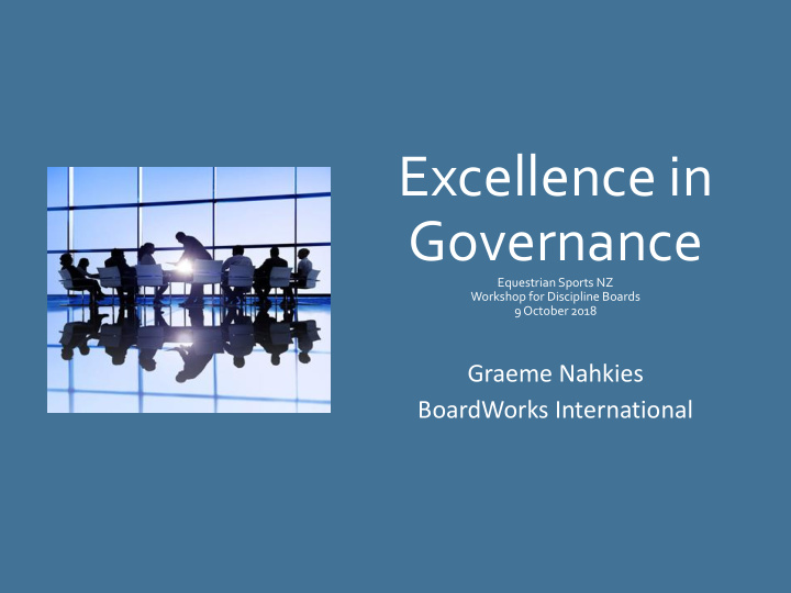 excellence in governance