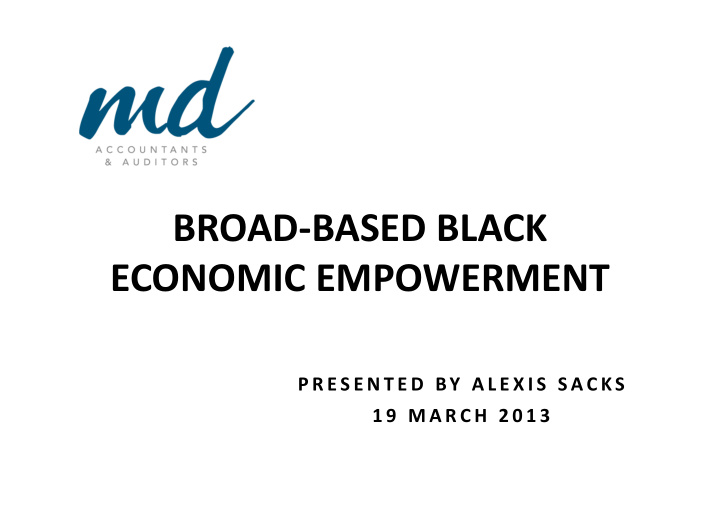 broad based black economic empowerment