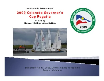 2 0 0 9  Colorado Governor  s  s  2 0 0 9  Colorado Governor  Cup Regatta  Cup Regatta