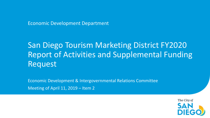 san diego tourism marketing district fy2020 report of