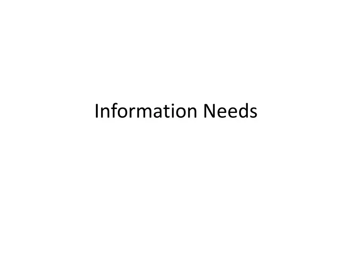 information needs understanding the population