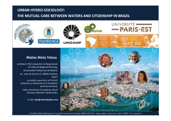 URBAN HYDRO  SOCIOLOGY: THE MUTUAL CARE BETWEEN WATERS AND CITIZENSHIP IN BRAZIL Matas Nieto