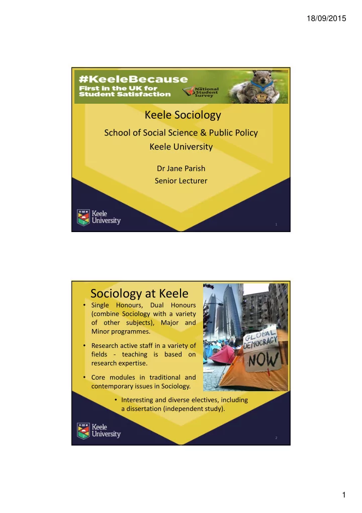 sociology at keele