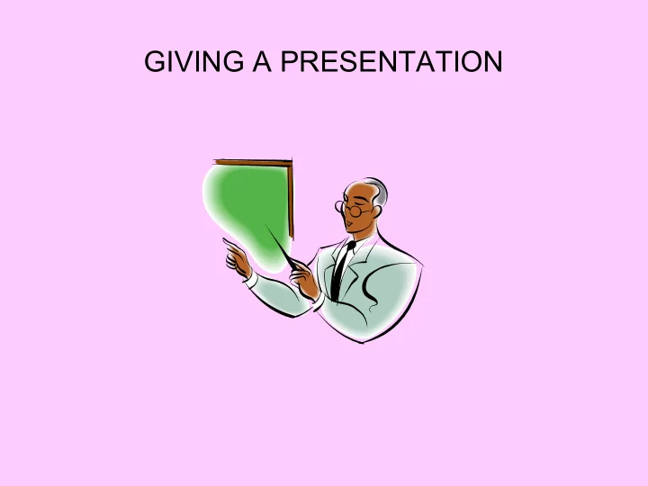 giving a presentation the core structure introduction