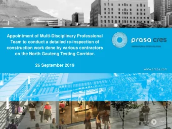 Appointment of Multi-Disciplinary Professional  Team to conduct a detailed re-inspection of