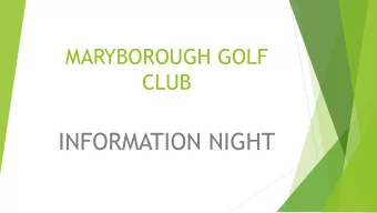 INFORMATION NIGHT  Important Notes  Please leave any questions to the conclusion of the