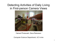 detecting activities of daily living in first person