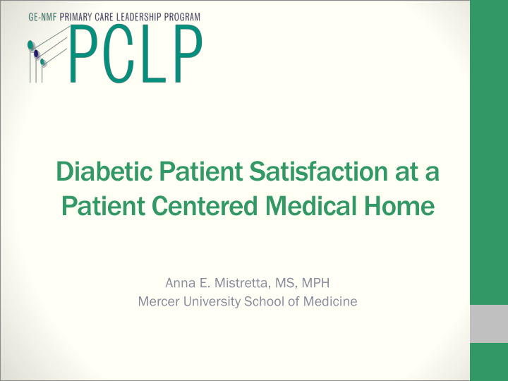 diabetic patient satisfaction at a