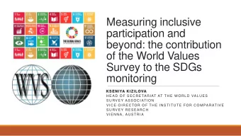 participation and  beyond: the contribution  of the World Values  Survey to the SDGs  monitoring