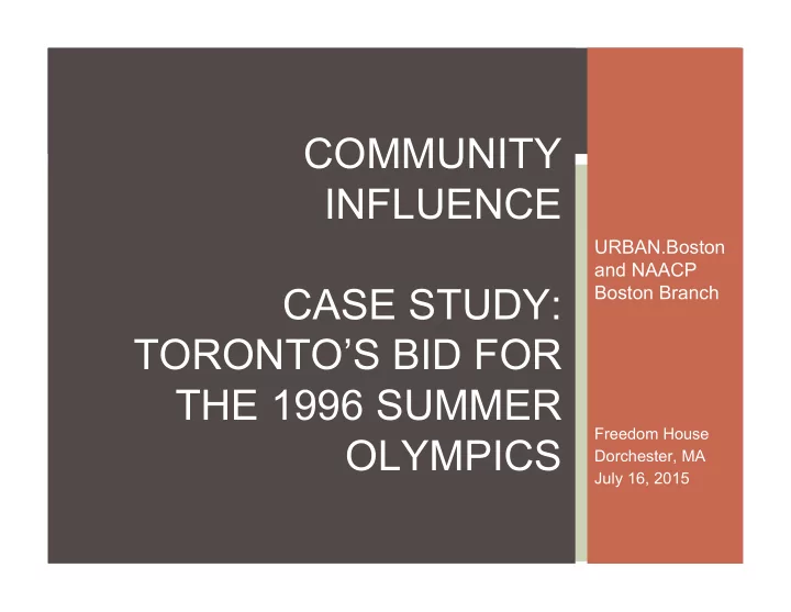 community influence