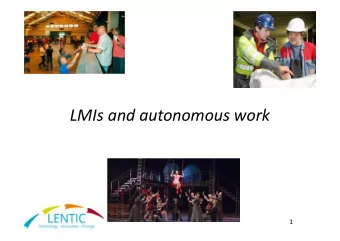 LMIs and autonomous work  1  From autonomous work to  discontinuous career paths  Autonomous
