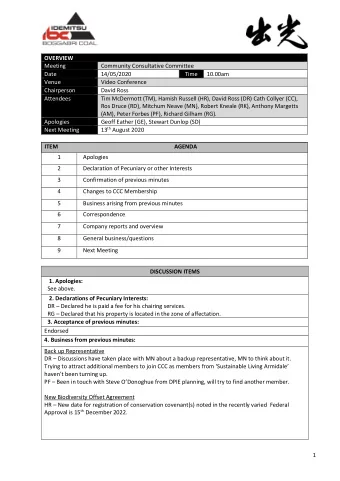 DISCUSSION ITEMS Advertise jobs in the Green Flyer HR  All of Boggabri Coals vacancies