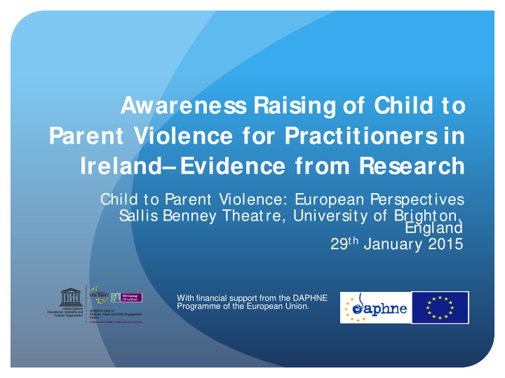 awareness raising of child to parent violence for