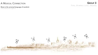 G ROUP 3 A M USICAL C ONNECTION T ATINA . D OMENICA . L UCAS . H ASANAIN  Music is the universal
