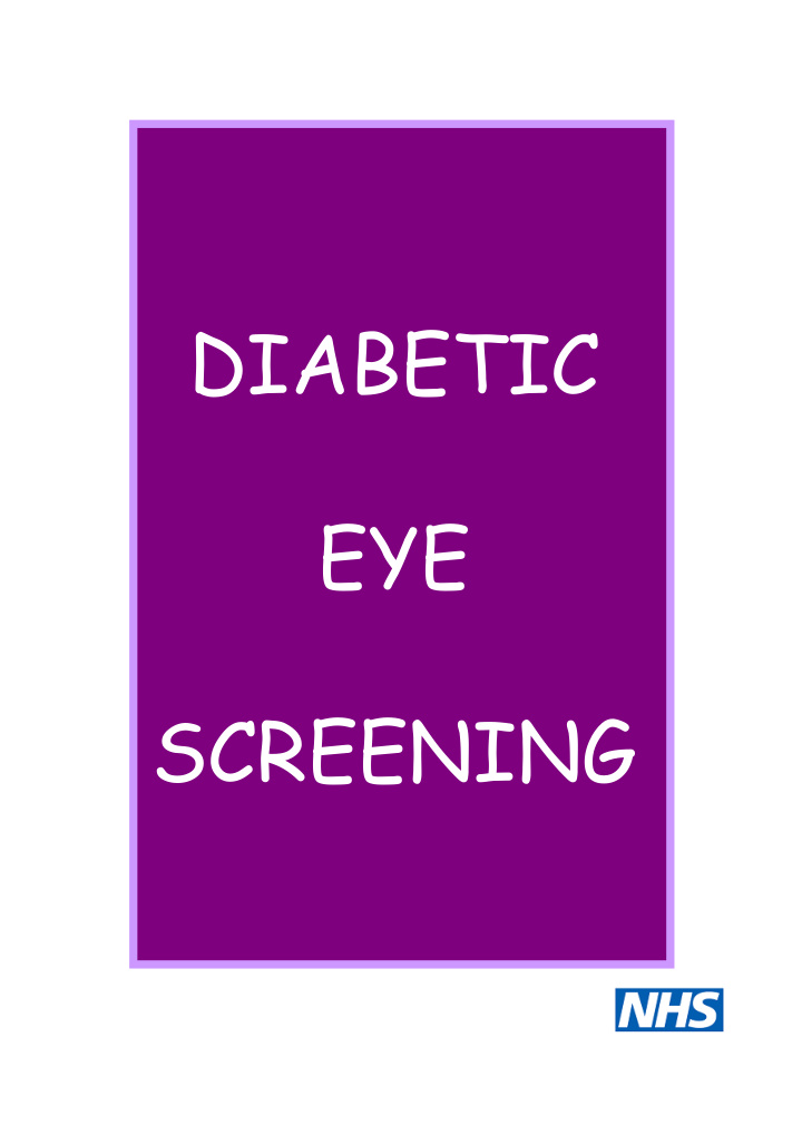 diabetic eye screening what is diabetic eye screening