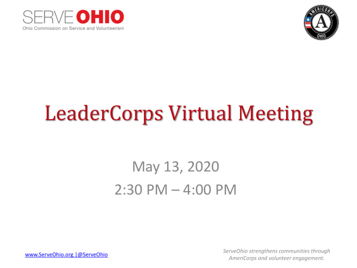 leadercorps virtual meeting