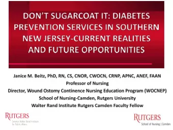 SPECIAL THANKS  OBJECTIVES  Describe faculty project sponsored by Walter Rand Institute