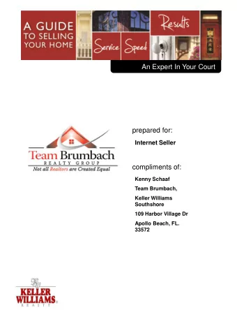 An Expert In Your Court  {COMPANY SLOGAN}  prepared for:  Internet Seller  compliments of:  Kenny