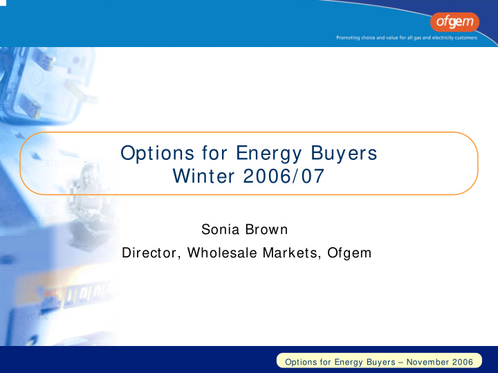 options for energy buyers winter 2006 07