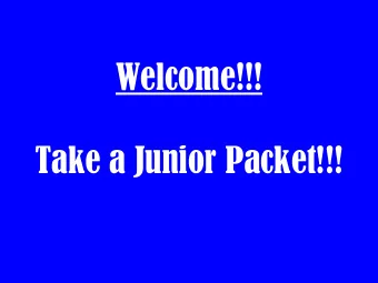 Welcome!!!  Take a Junior Packet!!!  What do you plan to do  after high school?  Mrs. Lindberg
