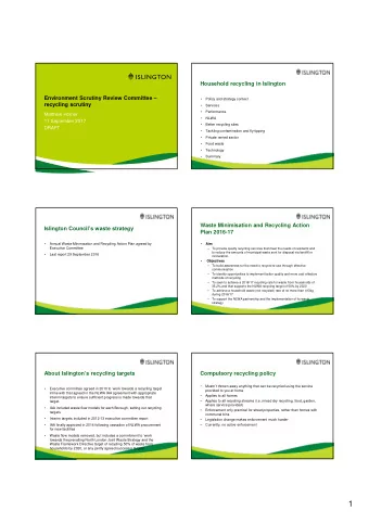 1  North London Waste Authority  NLWA Joint waste Strategy    Statutory waste disposal authority