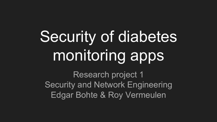 security of diabetes monitoring apps