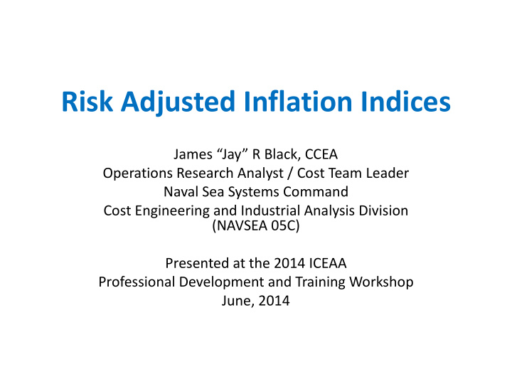 risk adjusted inflation indices