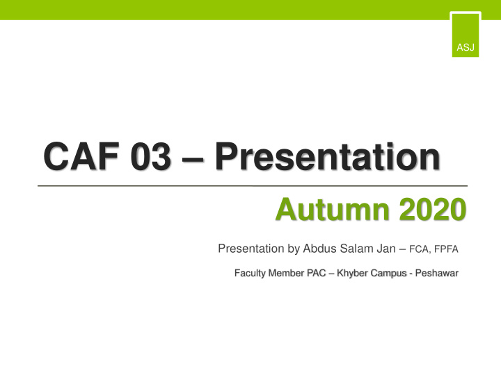 caf 03 presentation