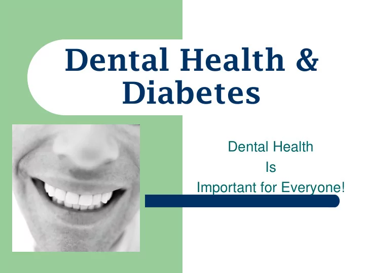 dental health amp diabetes