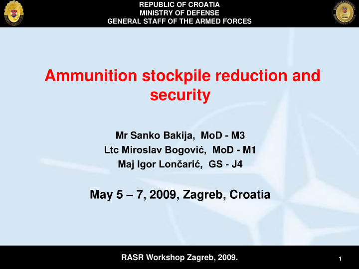 ammunition stockpile reduction and