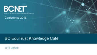 BC EduTrust Knowledge Caf  2018 Update  Overview  2016 recap  2018 progress  Next steps  2