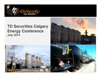 TD Securities Calgary  Energy Conference  July 2014  Forward-Looking Statements  Certain