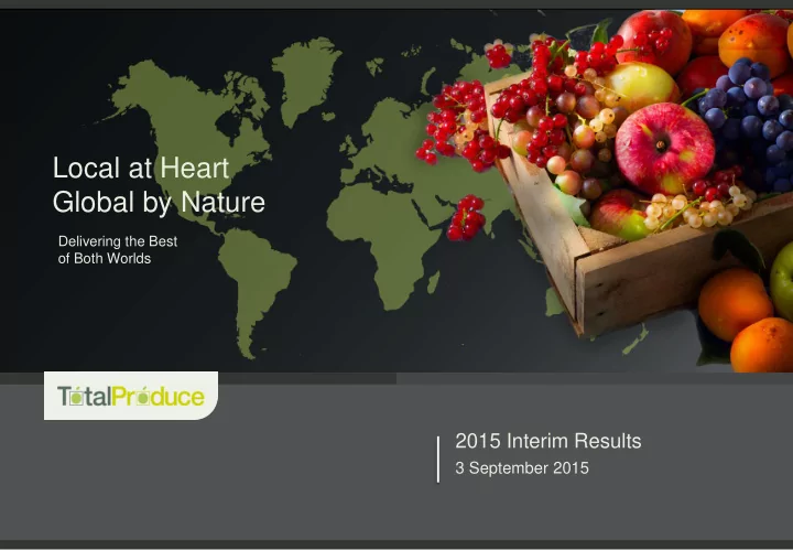 local at heart global by nature