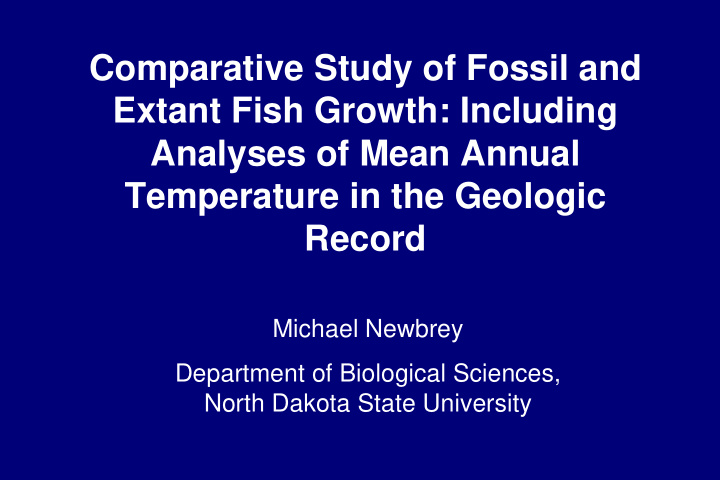 comparative study of fossil and extant fish growth