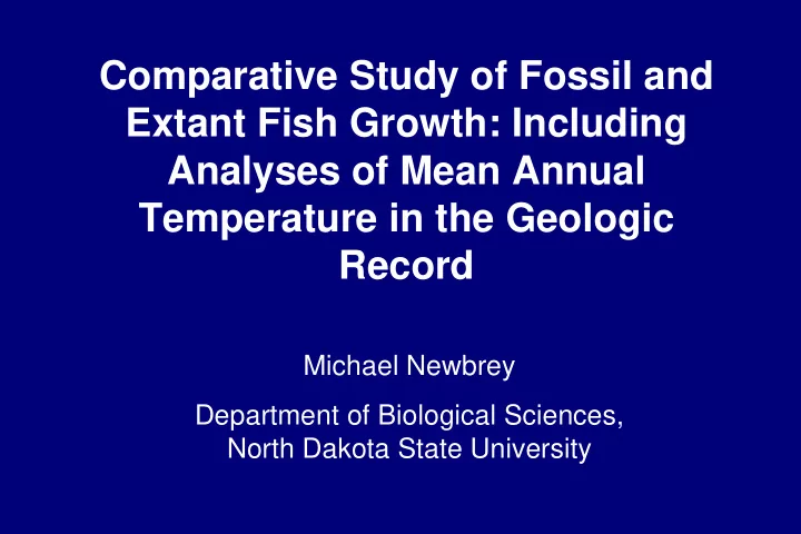 comparative study of fossil and extant fish growth